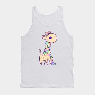 Rainbow Scarf Giraffe Tank Top